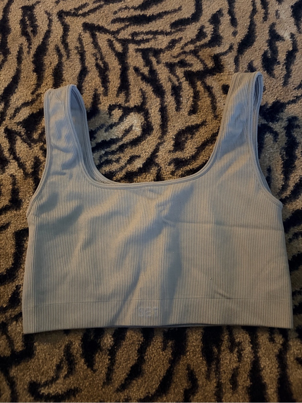 SET Active Ribbed Scoop Bralette - Light Blue
